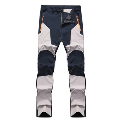 TRVLWEGO Men Summer Hiking Pants Wear-resistant Water Splash Prevention Quick Dry UV Proof Elastic Thin Camping Trousers