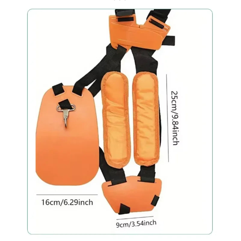 Double Shoulder Strap Lawn Mower Harness Strap Comfort Labor Saving Strimmer Padded Belt for Brush Cutter Trimmer Garden Pruner