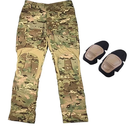 Outdoor Tactical Pants Men Clothing Elasticity G3 Combat Pants +Knee Pads Airsoft Trousers Green Hunting Clothes Elasticity Pant