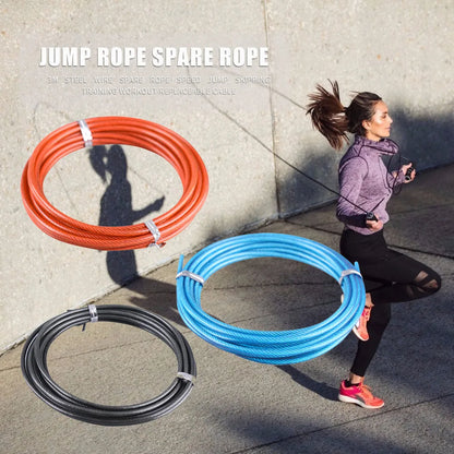 Jump Ropes Delicate Design 3m Steel Wire Spare Rope Speed Jump Skipping Training Workout Replaceable Cable
