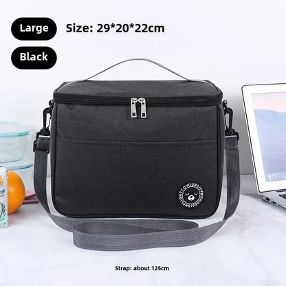 Portable Lunch Bag Food Thermal Box Waterproof Office Cooler Lunchbox With Shoulder Strap Insulated Case Essential for picnics