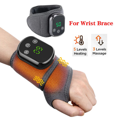Electric Heating Wrist Guard Vibration Massage Hot Compress Wrist Brace Ankle Wrap Hand Foot Protector Rechargeable Wristband