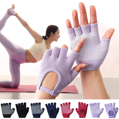 Breathable Cycling Gloves Women Fitness Gloves Gym Weightlifting Yoga Bodybuilding Training Non-slip Sports Half Finger Gloves