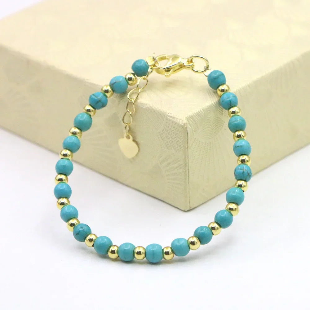 Fashion Lovely Baby Baptism Bracelet Natural Stone Crystal Lobster Clasp Parts Yoga Christmas Wedding Girls Gift Jewelry Charm