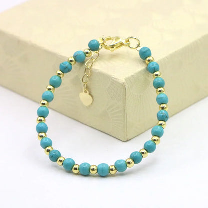Fashion Lovely Baby Baptism Bracelet Natural Stone Crystal Lobster Clasp Parts Yoga Christmas Wedding Girls Gift Jewelry Charm