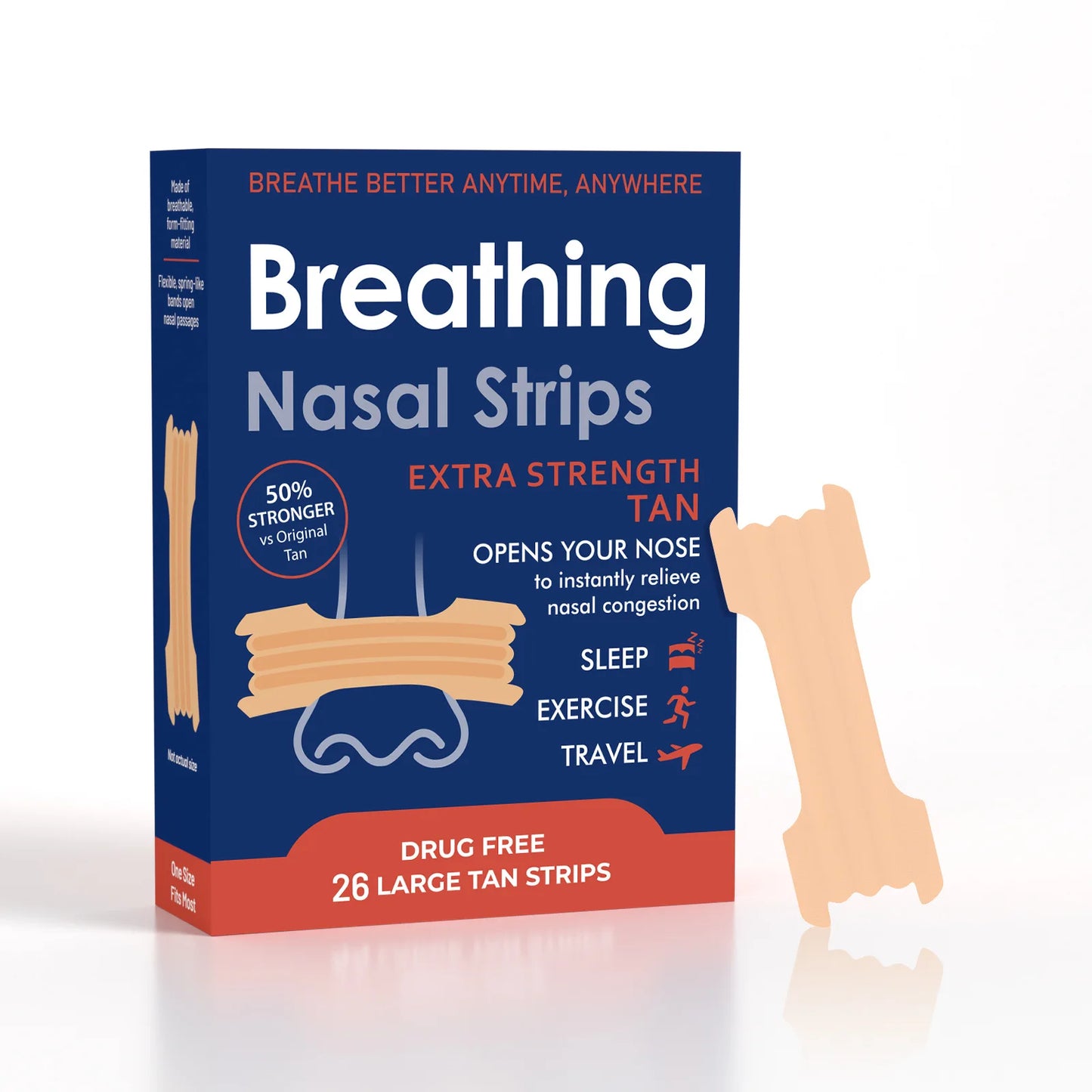 Anti Snoring Nose Strips for Breathing,Nose Breathe Strips,Sleep Nasal Strips,Exercise Air Inhalation and Improve Sleep