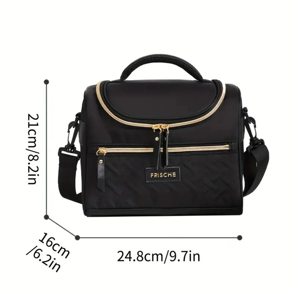 Large Insulated Lunch Bag Cooler Hand Washable Durable Polyester Lunch Box with Padded Shoulder Strap for Work, School, Picnics