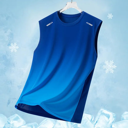 Summer Marathon Quick Dry Vest Men's Fitness Lightweight Breathable Ice Vest Men Running Moisture-Absorbent Mesh Sports Vest