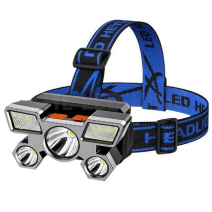 Rechargeable Headlamp Portable 5 LED Headlight Built in Battery Torch Portable Working Light Hiking Fishing Camping Head Lights