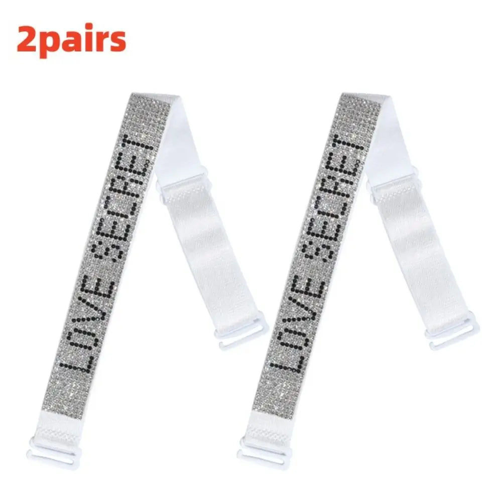 Rhinestone Bra Strap Beha-bandjes Verstelbare Elasticiteit Bra Shoulder Strap Detachable Adjustable Inlaid Diamond Bra Straps