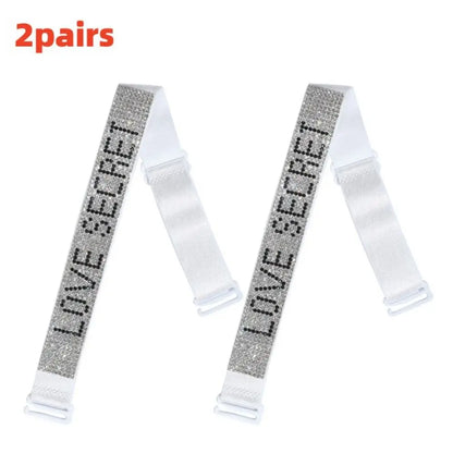 Rhinestone Bra Strap Beha-bandjes Verstelbare Elasticiteit Bra Shoulder Strap Detachable Adjustable Inlaid Diamond Bra Straps