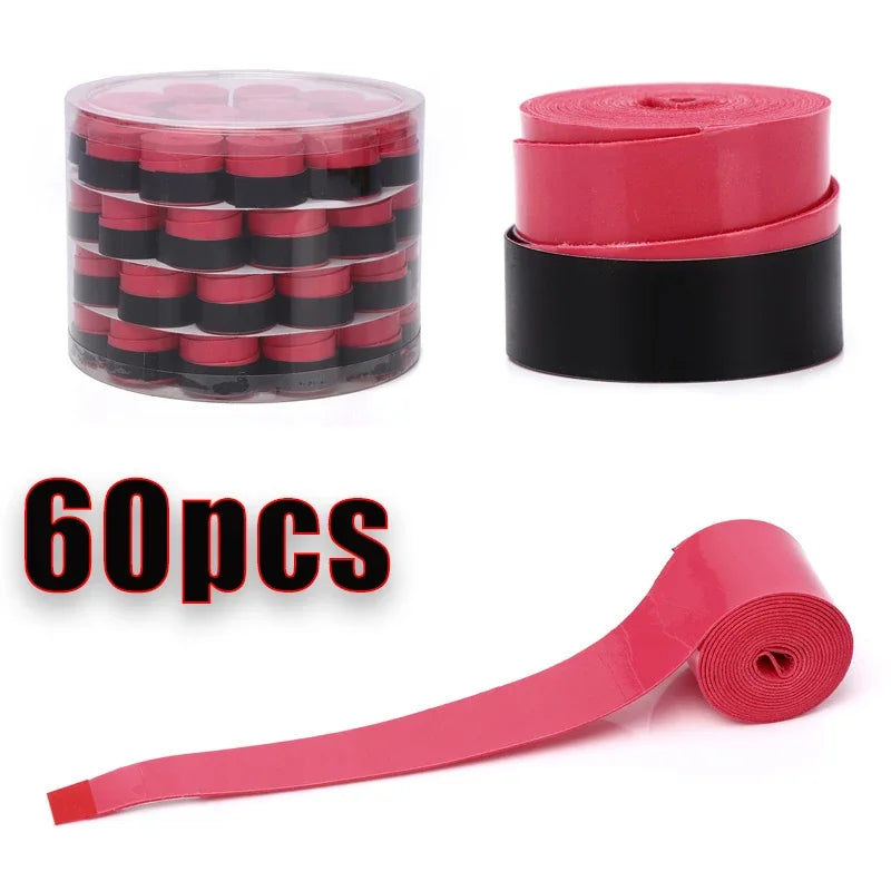60 pcs Smooth Badminton Tennis Overgrips Antislip Fishing Rod Suck Sweat Band Bicycle Handlebar Dumbbells Pingpong Grips Tapes