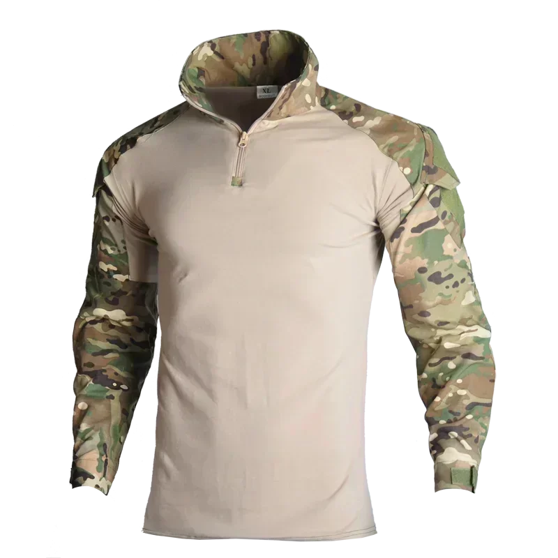 Camouflage Tactical Uniform Hunting Shirts Pants with Elbow Knee Pads Outdoor Hiking Training Frog Sets Clothing Ghillie Suits