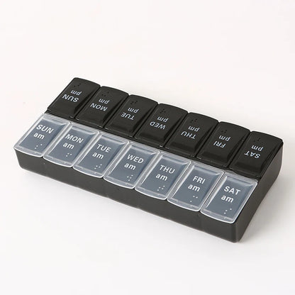 7Days a Week Pill Organizer Morning and Night Pill Holder Storage Box Splitter Travel Medicine Organizer Portable Medicine Boxes