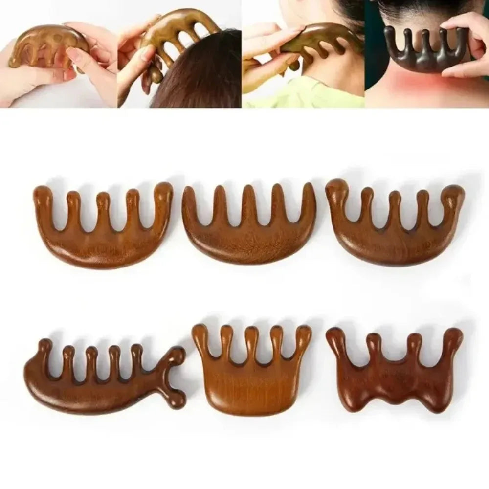 Wide-toothed Gua Sha Massage Comb Facial Massager, suitable for head, face, scalp, and body—Gua Sha tool