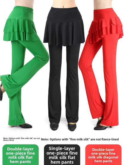 Qui Dry Dance Pants Women's High Waist Long Trousers Skirt Sports Fitn Square Dance orm Breathable Comfortable Fabric