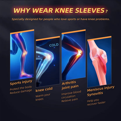 2Pcs Copper Knee Brace for Knee Pain - Copper Knee Compression Sleeves - Knee Pads for Sports,Meniscus Tear,ACL,Arthritis,Joint