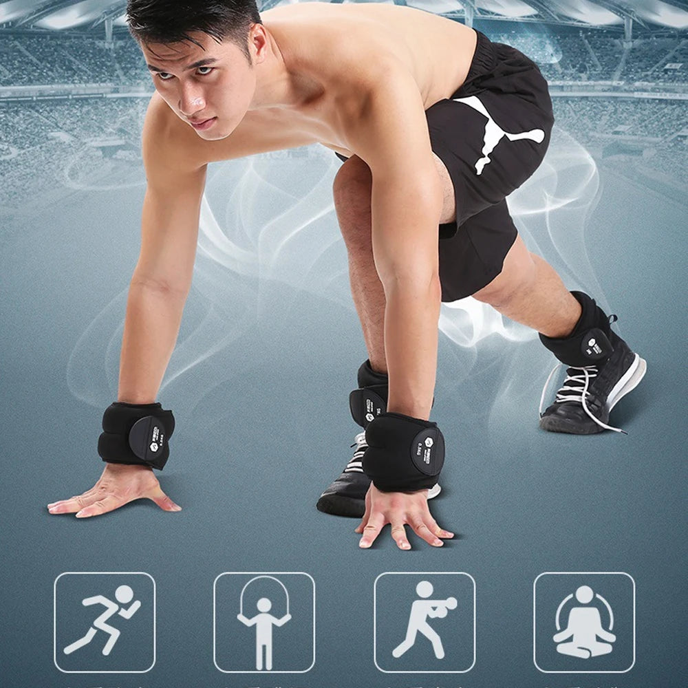 OZZOMM 1Pair Ankle/Wrist & Arm/Leg Weights, Adjustable Weight 1kg 2kg 3kg 4kg for Men & Women - Ideal for Gym,Running,Yoga,Sport