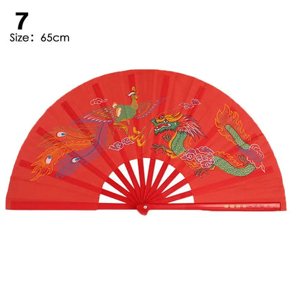28/34cm Chinese Tai Chi Chinoiserie Gift Kung Fu Fan Folding Stage Fan Plastic Bone Fan Yoga Fan