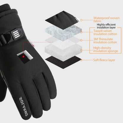 NEWBOLER Keep Warm Bicycle Gloves Full Finger Men Winter Autumn Windproof Cycling Glove Touch Screen MTB Road Bike Gloves