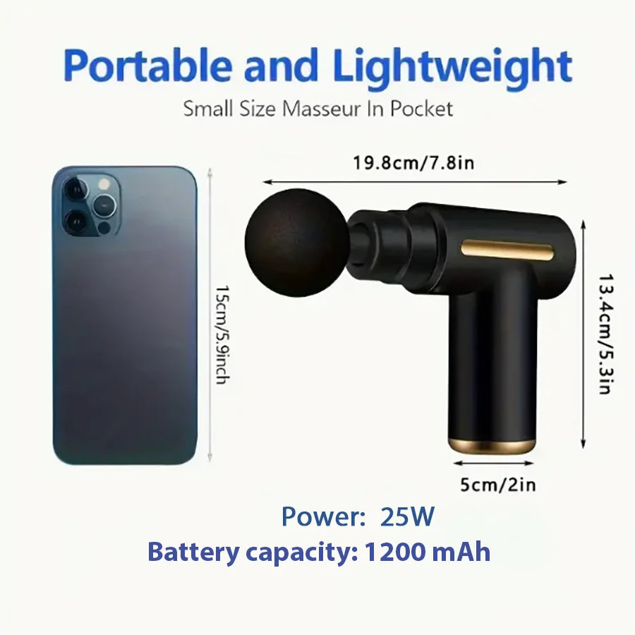 Mini Muscle Massage Gun Protable Body Massager Deep Handheld Percussion Massager For Body Back And Neck Leg