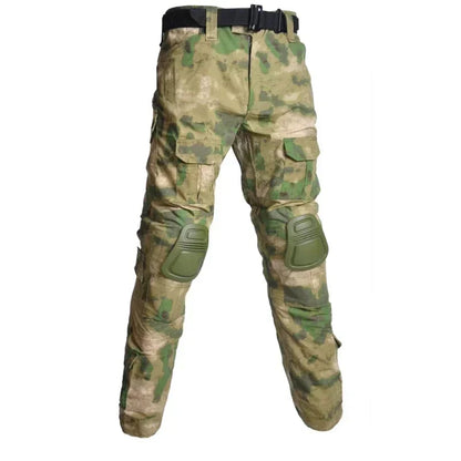Camouflage Tactical Uniform Hunting Shirts Pants with Elbow Knee Pads Outdoor Hiking Training Frog Sets Clothing Ghillie Suits
