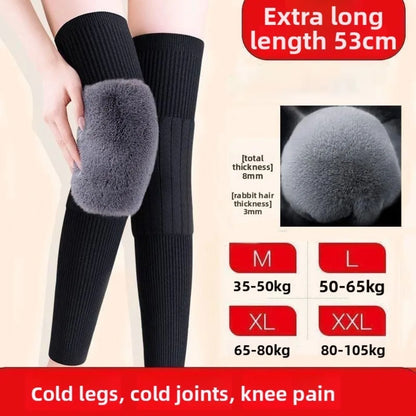 New Elastic Winter Knee Pads Plus Velvet Warm Knee Sleeve Thickened Universal Leg Sleeves Windproof Coldproof Knee Support