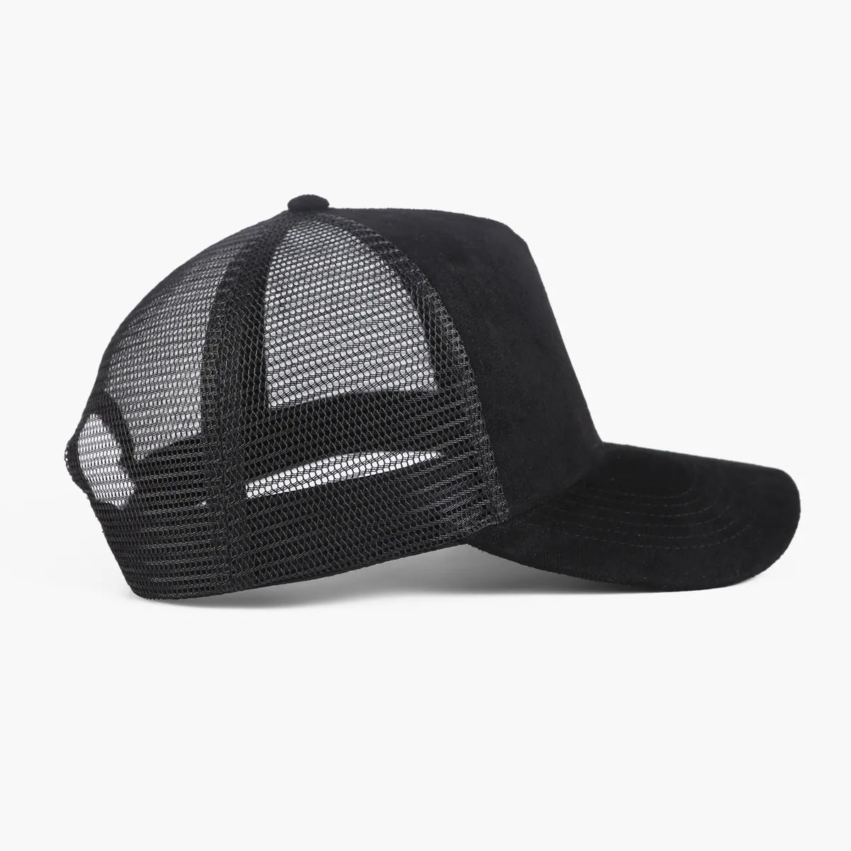 Outdoor 5 panel Suede Trucker Hat Custom Logo Breathable Mesh Solid Color Gorros Sports Cap