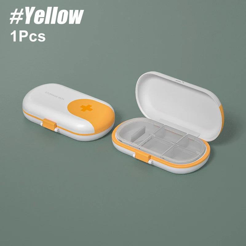 1PCS Portable Medicine Cutter 2-in-1 Pill Splitter & Case with Plastic Blade for Small or Large Pills, Travel Pill Crusher
