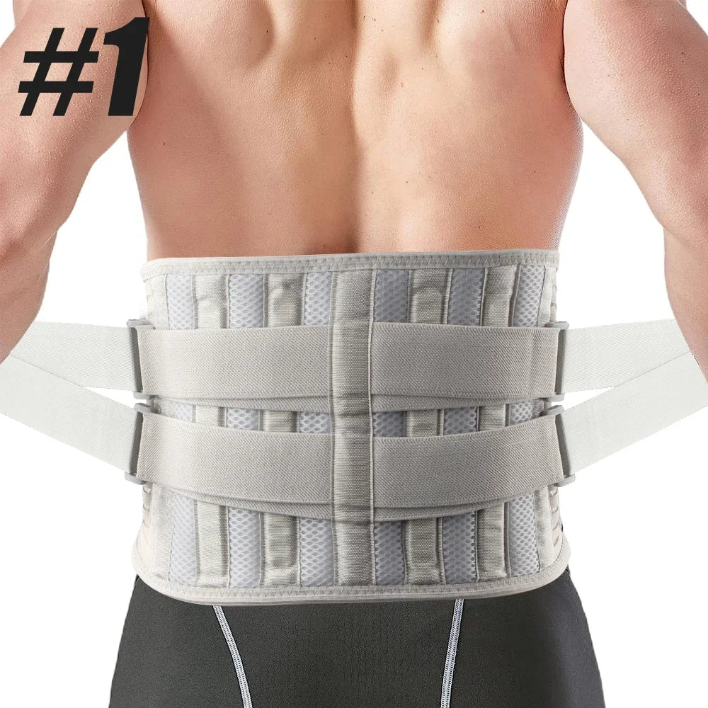 Tcare Sports Back Braces for Lower Back Pain Relief with 6 Stays,Breathable Back Support for Work, Anti-skid Lumbar Support Belt