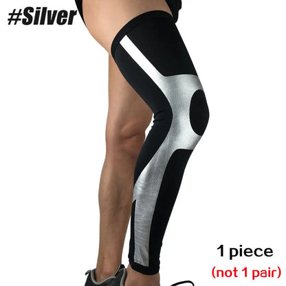 1 PCS Full Leg Compression Sleeve Knee Pads Cycling Leg Warmers Long Leg Sleeves Cycling Bicycle MTB Riding Legwarmers Men Women