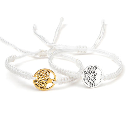 Lucky Red String Braid Bracelets Classic Retro Alloy The Tree of Life Handmade Men Women Kid Wristband Yoga Jewelry Gift Bangles