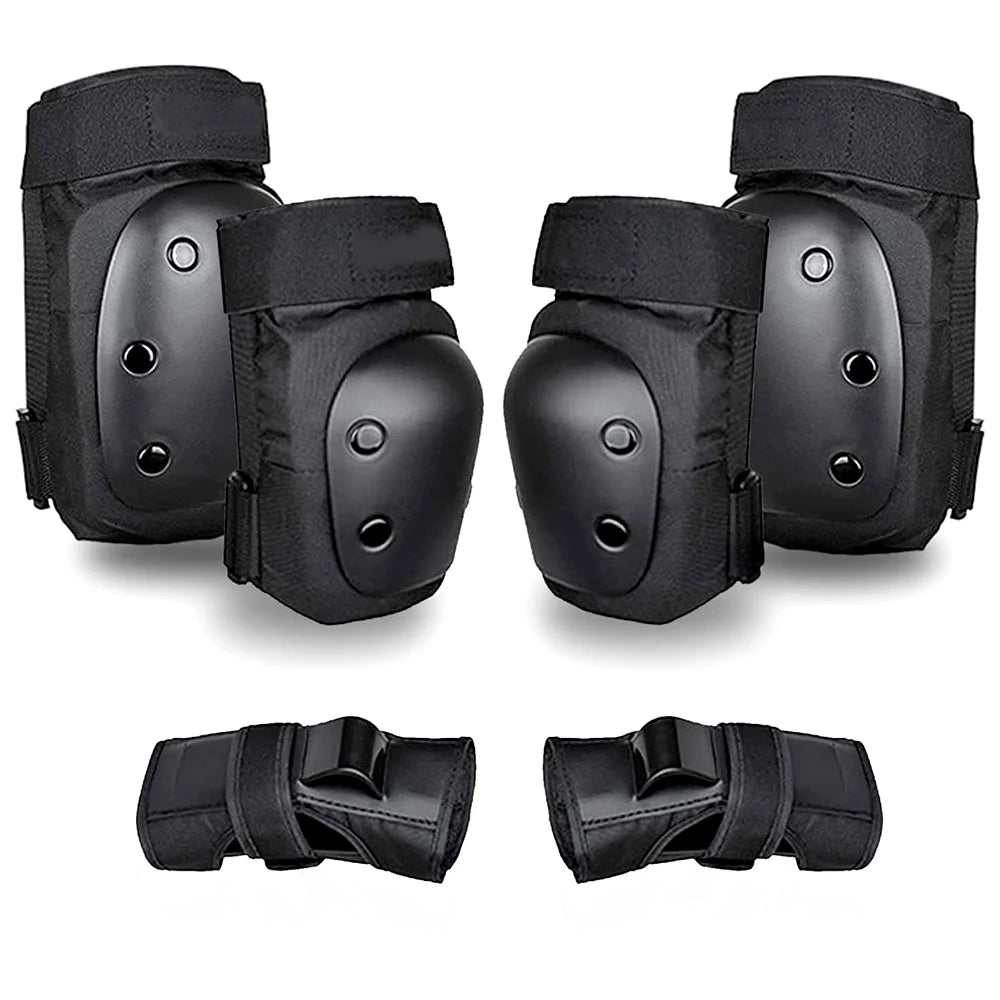 6Pcs/Set Knee Pads Elbow Pads Wrist Guards 3 in 1 Protective Gear Set for Skateboarding Roller Skating Cycling Outdoor Sports