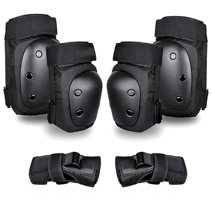 6Pcs/Set Knee Pads Elbow Pads Wrist Guards 3 in 1 Protective Gear Set for Skateboarding Roller Skating Cycling Outdoor Sports