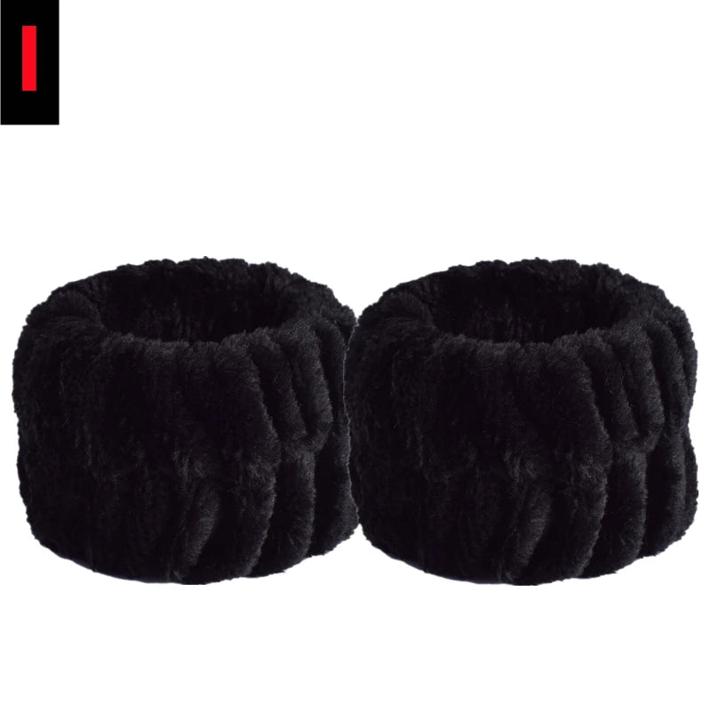 2PCS Reusable Spa Wrist Washband Soft Microfiber Towel Wristbands For Washing Face Women Girl Yoga Running Sport Wrist Sweatband