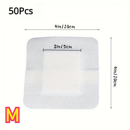 50PCS Non-Woven Medical Adhesive Bandages, Easy Tear Wound Dressing, Individually Wrapped Protection Equipment for First Aid Kit