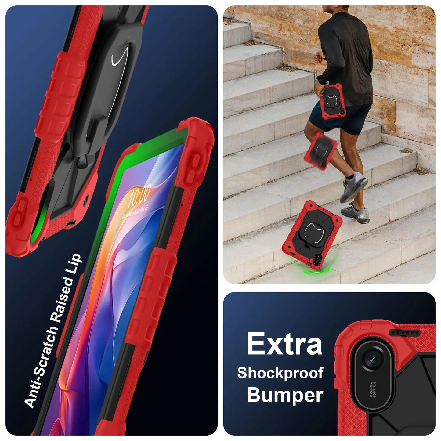 Heavy Duty Case for Xiaomi Redmi Pad 2 11 inch 2025 Shockproof Rotating Stand Cover for Redmi Pad 2 11" with Shoulder Strap
