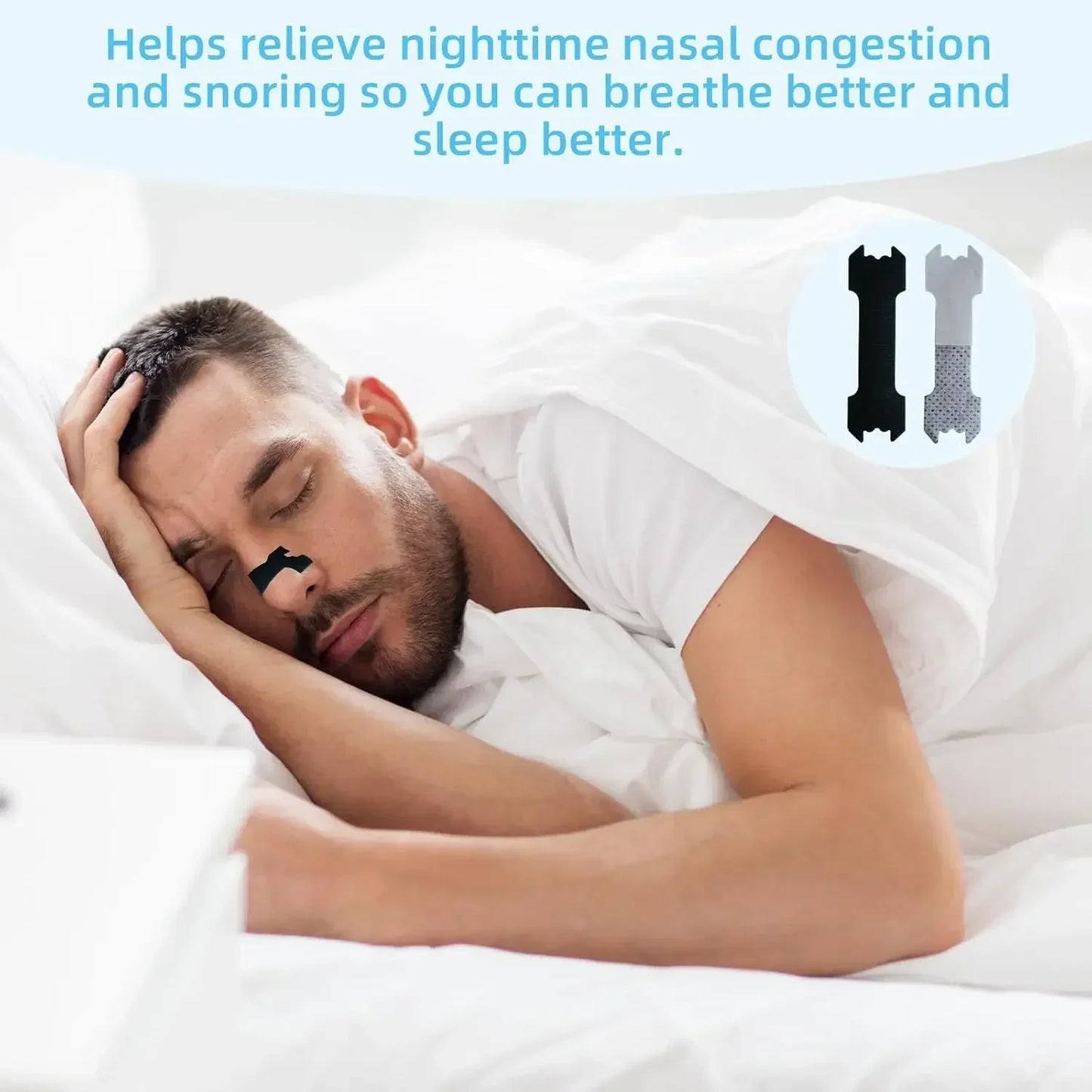 30/90/150PCS Enhanced Adhesion Sports Nasal Strips Breathable Comfortable Design Sleep Aid Non-Invasive Anti Snoring Nose Patch
