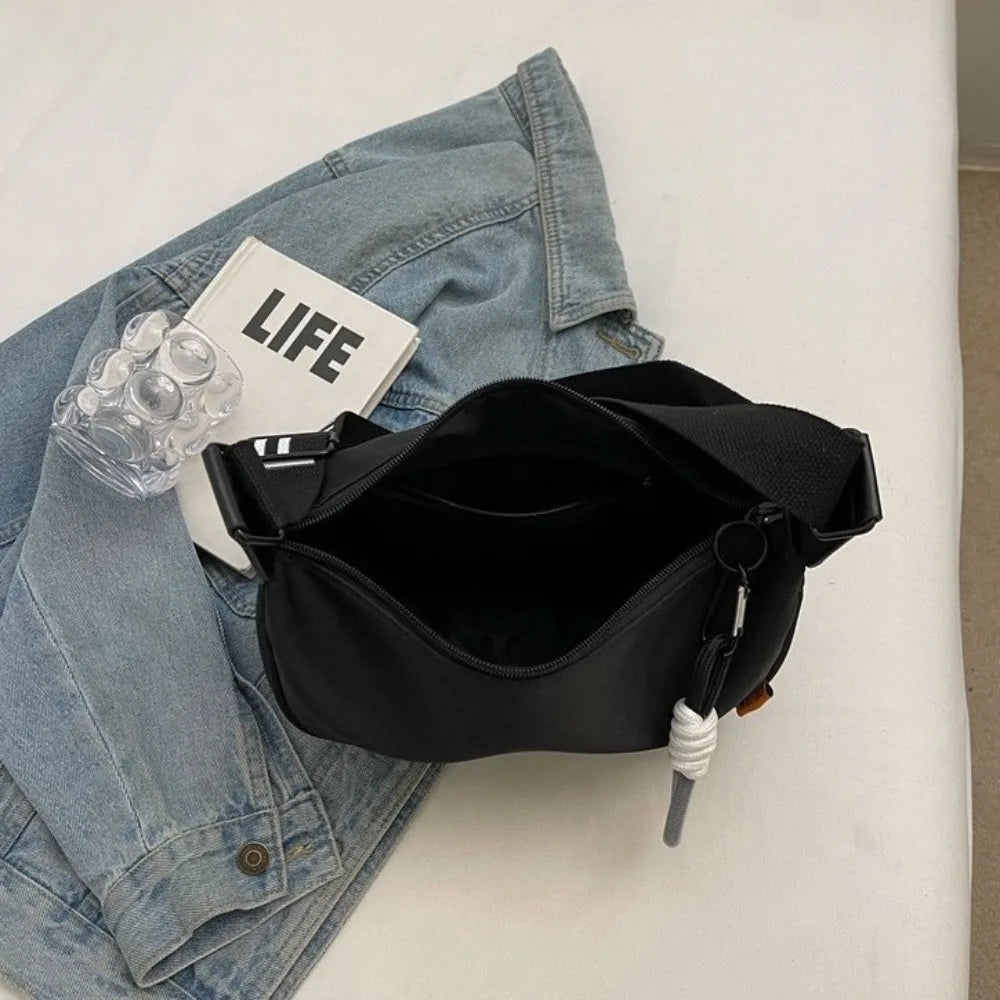 New Fashion Crossbody Bag Simple Wide Shoulder Strap Design Single Shoulder Bag Original Style Commuting Dumpling Women Bag