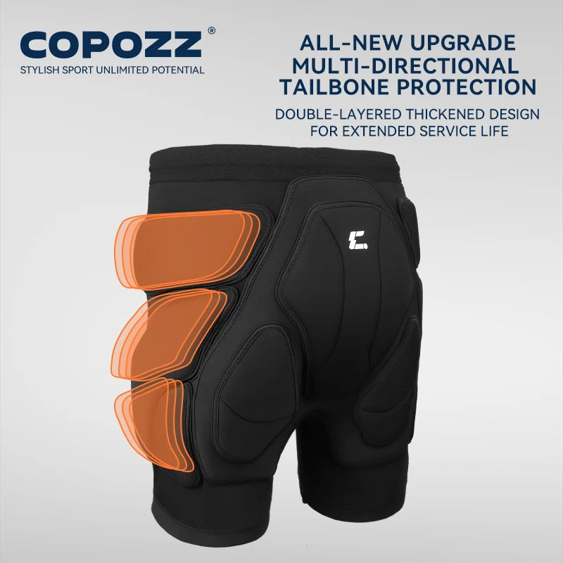 COPOZZ Extreme Sports Ski Skate Snowboard Protection Skiing Protector Knee Pads Skating Protective Hip Padded Shorts Pants S-XL