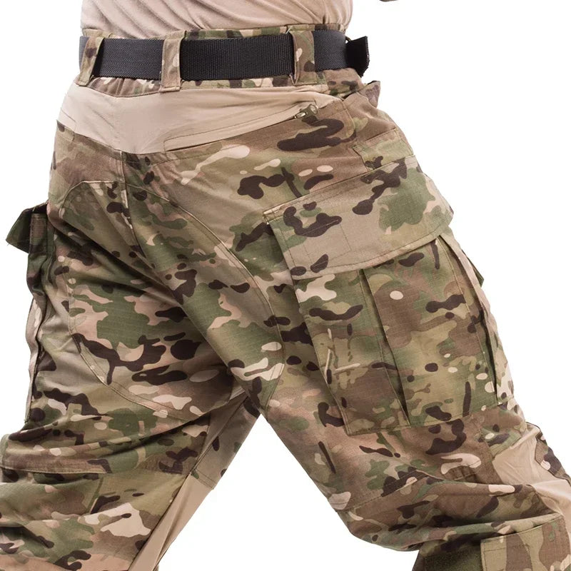 Outdoor Tactical Pants Men Clothing Elasticity G3 Combat Pants +Knee Pads Airsoft Trousers Green Hunting Clothes Elasticity Pant