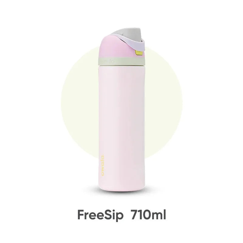 FreeSip 24oz Insulated Stainless Steel Water Bottle with Straw , BPA-Free Sports Water Bottle, Great for Travel, 710ml