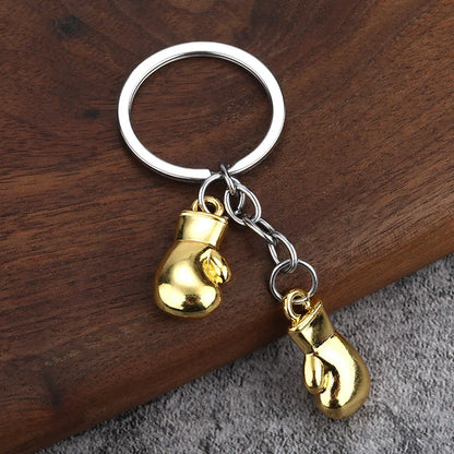 Boxing gloves keychain, Bojue gym membership event, gift giveaway, simulated fitness equipment keychain