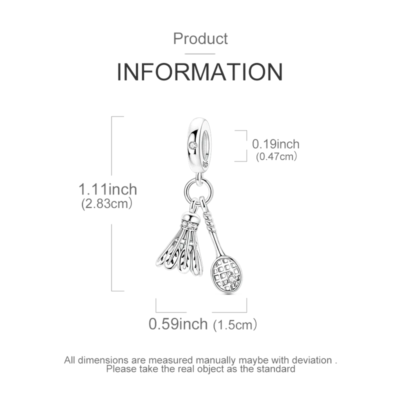 925 Sterling Silver Sports Series Charms Bead Yoga Boxing Dumbbells Badminton Pendants Fit Original Bracelet DIY Women Gift