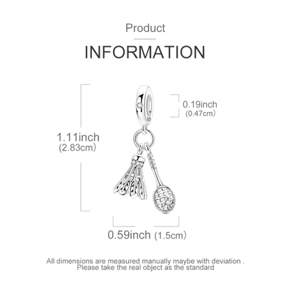 925 Sterling Silver Sports Series Charms Bead Yoga Boxing Dumbbells Badminton Pendants Fit Original Bracelet DIY Women Gift