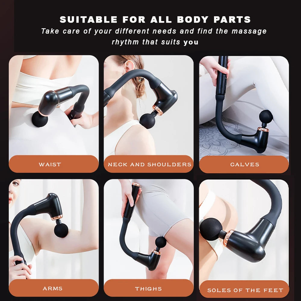 Fascia gun Handle Elbow 3 Modes  6 Gears Adjust Muscle Relaxation  Massage Percussion Hammer for Athletes