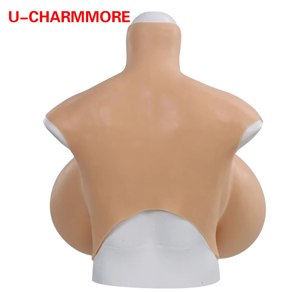 U-Charmmore Realistic Huge Boobs S Z Cup Silicone Breast Forms Breastplate For Drag Queen Shemale Crossdresser Transgender